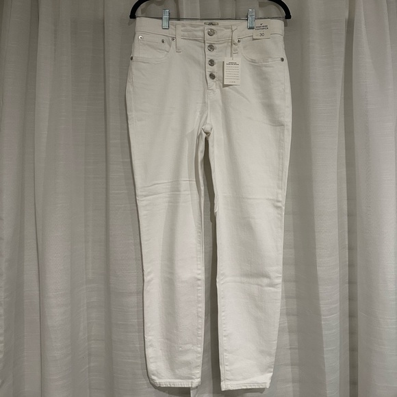 NWT, White J Crew High Rise Toothpick jeans with Button Fly size 30 - Picture 3 of 5